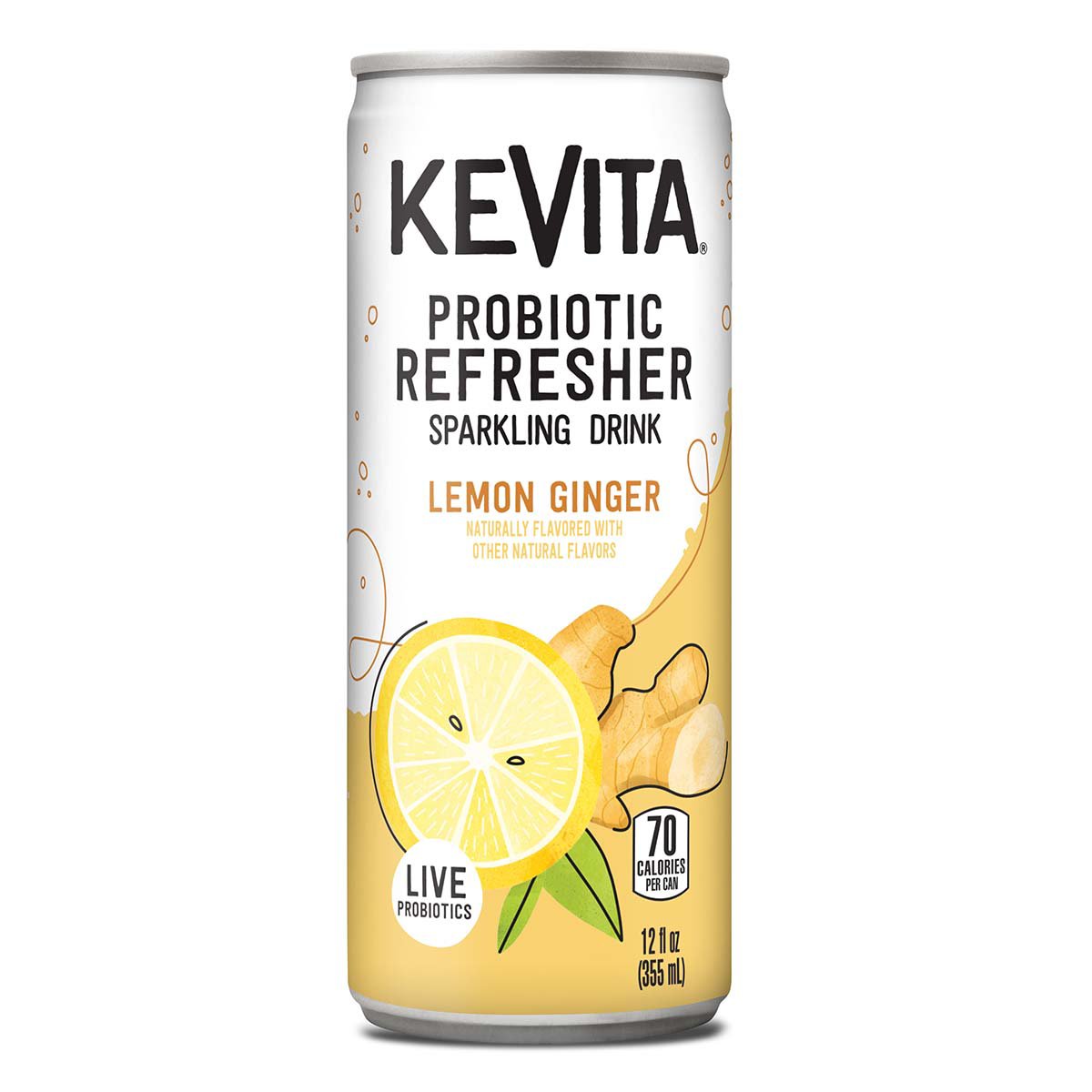 KeVita Probiotic Refresher Sparkling Lemon Ginger Drink - Shop Juice at ...