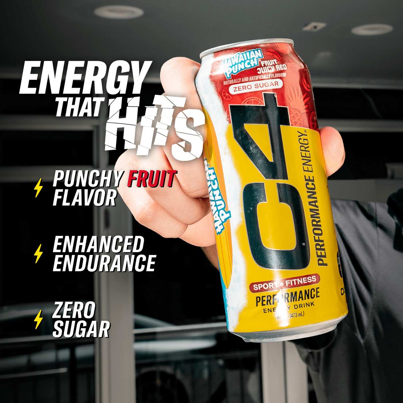 C4 Performance Zero Sugar Energy Drink - Hawaiian Punch; image 4 of 5