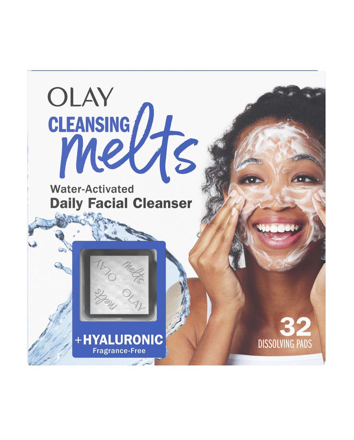 Olay Cleansing Melts +Hyaluronic Daily Facial Cleanser; image 1 of 3