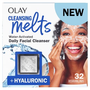 Olay Cleansing Melts + Hyaluronic Face Cleanser, Water-Activated Face Wash Cleans