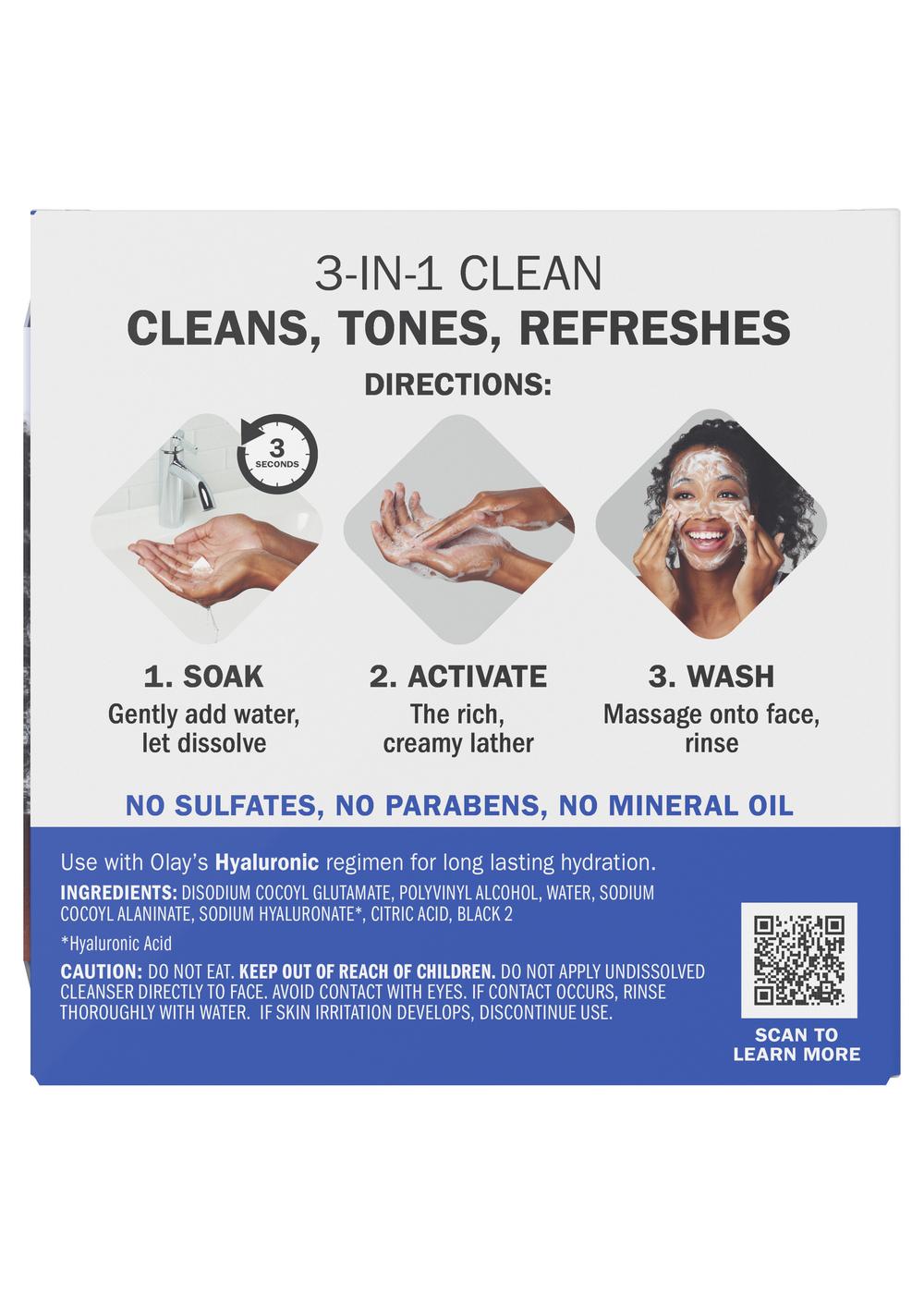 Olay Cleansing Melts +Hyaluronic Daily Facial Cleanser; image 2 of 5