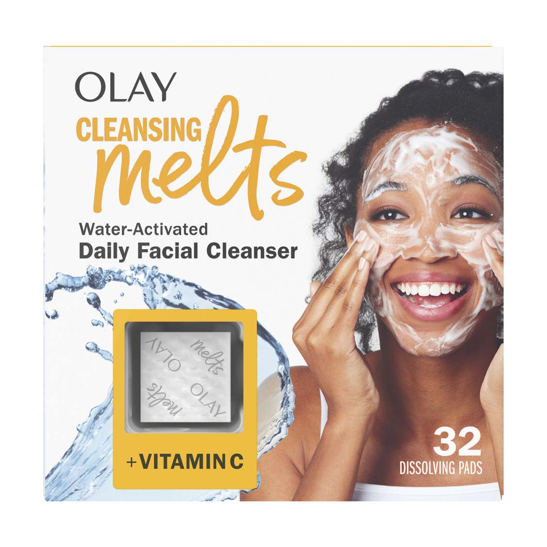 Olay Cleansing Melts Water-Activated Daily Facial Cleanser + Vitamin C ...