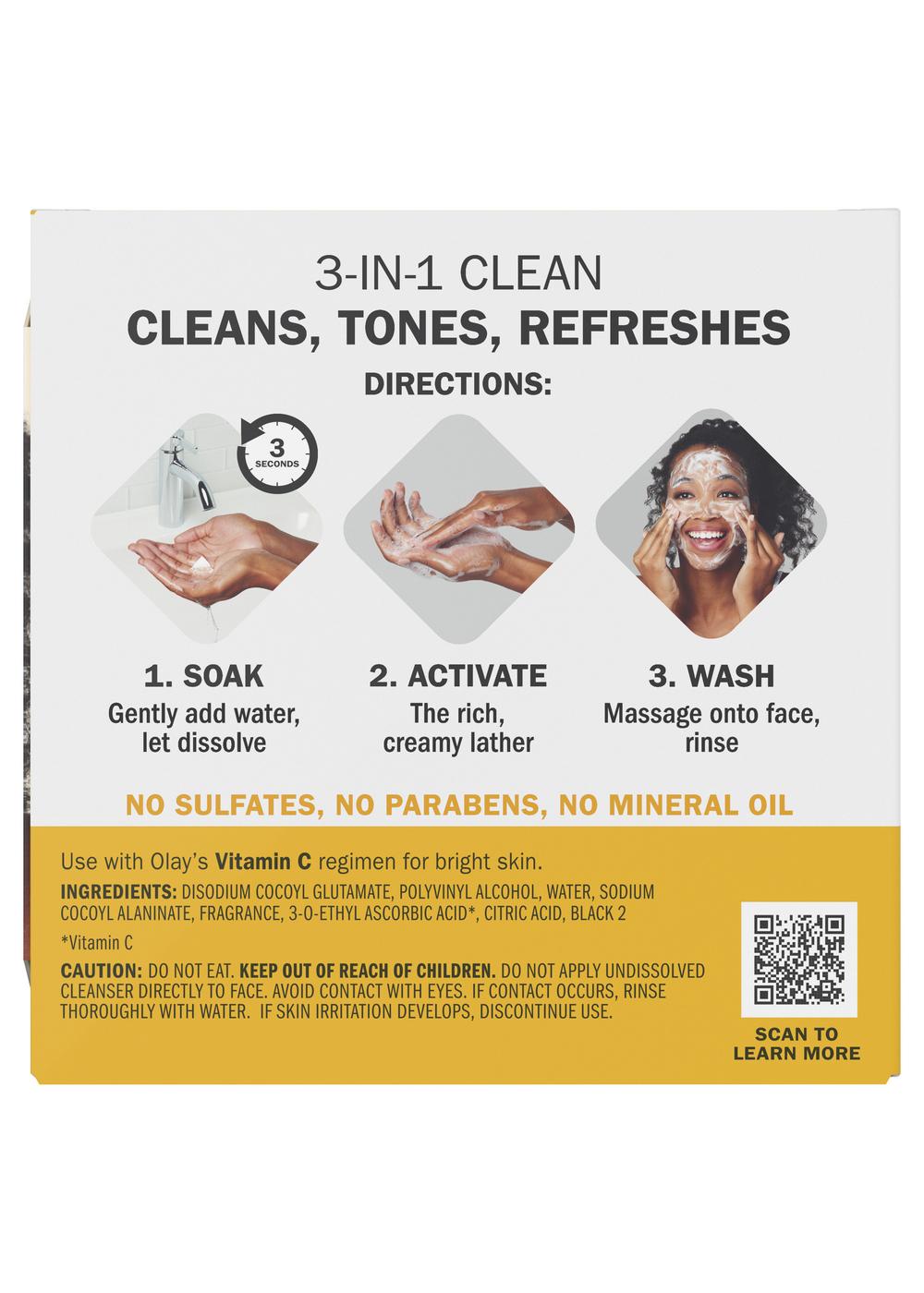 Olay Cleansing Melts Water-Activated Daily Facial Cleanser + Vitamin C; image 2 of 3