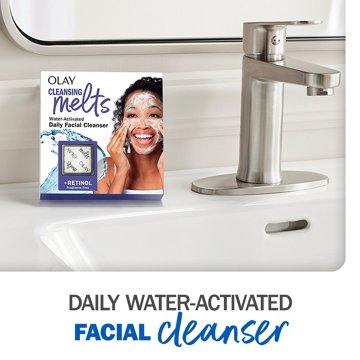 Olay Cleansing Melts + Hyaluronic Face Cleanser, Water-Activated Face Wash Cleans, Tones, and Refreshes Skin