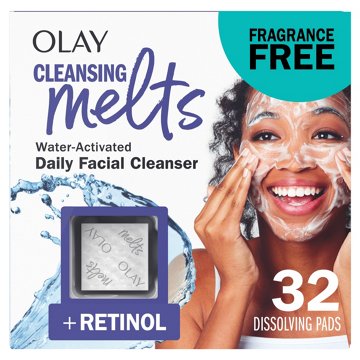 Olay Cleansing Melts + Hyaluronic Face Cleanser, Water-Activated Face Wash Cleans, Tones, and Refreshes Skin