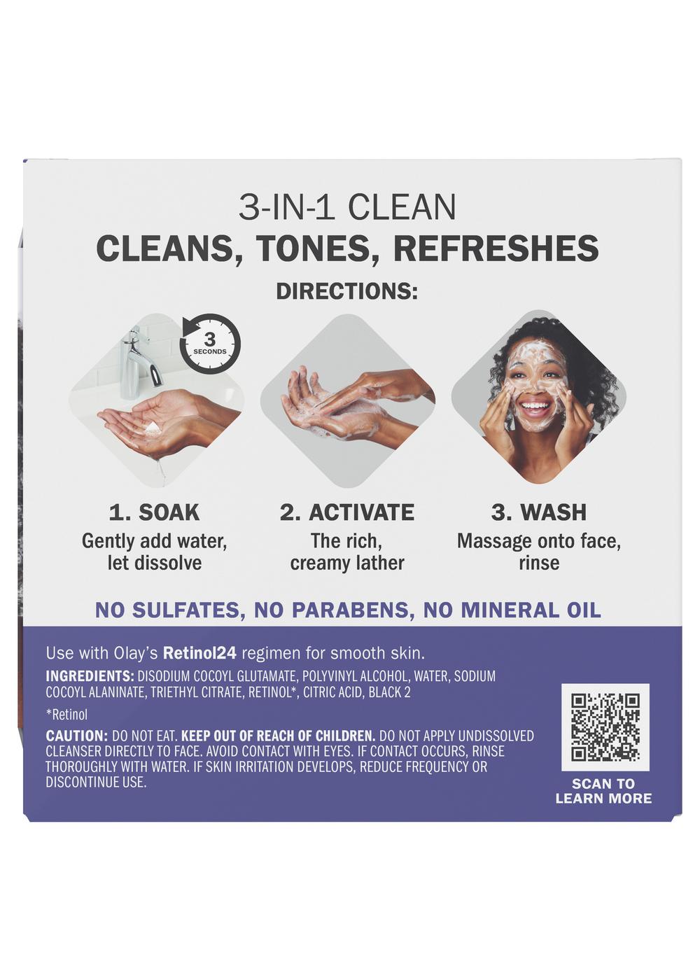 Olay Cleansing Melts Water-Activated Daily Facial Cleanser + Retinol; image 2 of 3