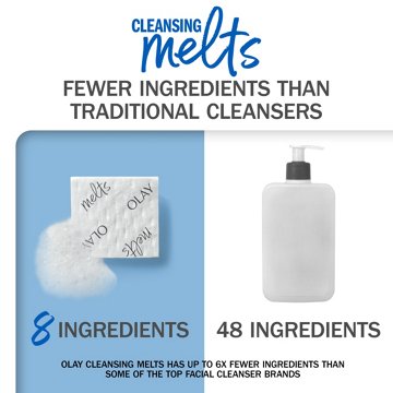Olay Cleansing Melts + Hyaluronic Face Cleanser, Water-Activated Face Wash Cleans, Tones, and Refreshes Skin