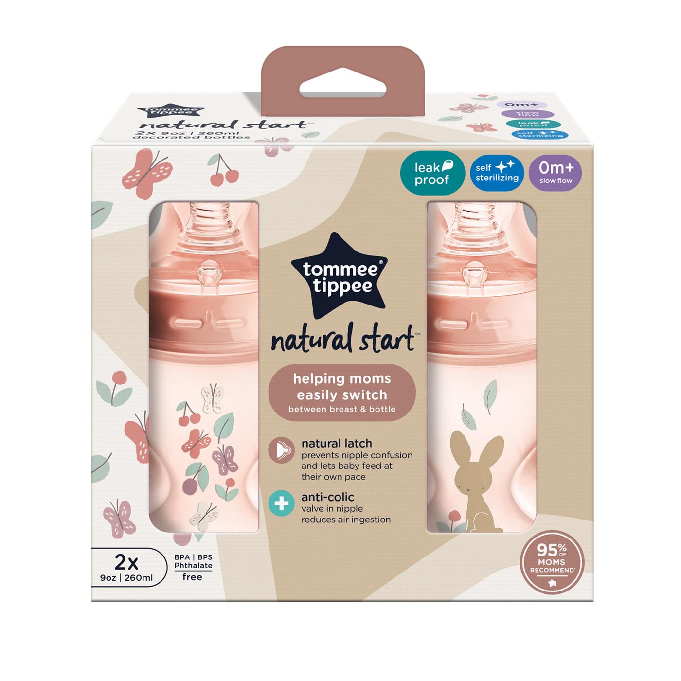 Tommee Tippee Natural Start Anti-Colic Bottles - Rose; image 1 of 2