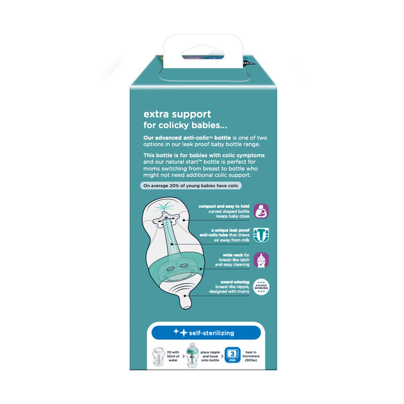 Tommee Tippee Advanced Anti-Colic Bottle - Clear; image 2 of 3
