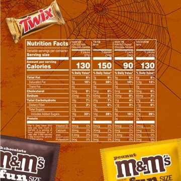 M&M'S, Snickers & Twix Assorted Halloween Candy, 65 pc