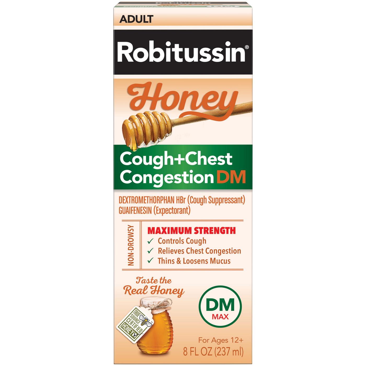 Robitussin Max Strength Cough + Chest Congestion DM - Honey; image 1 of 2