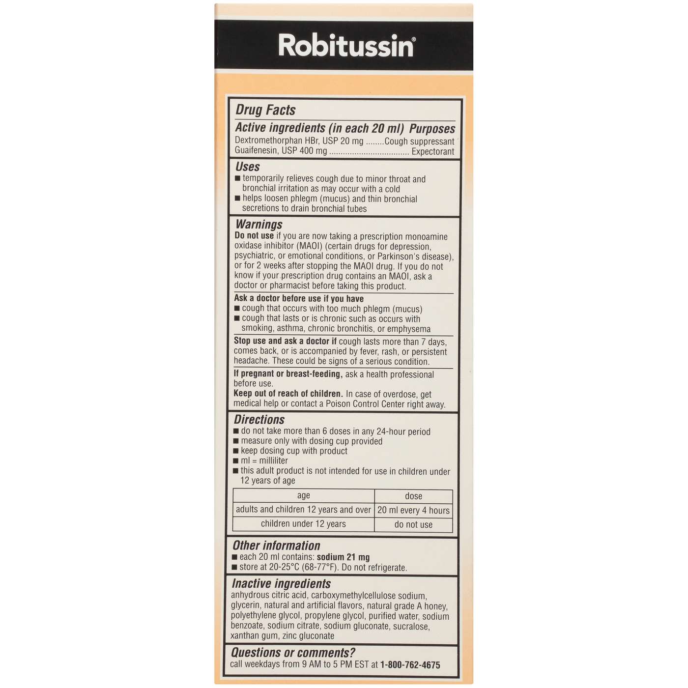 Robitussin Max Strength Cough + Chest Congestion DM - Honey; image 2 of 2