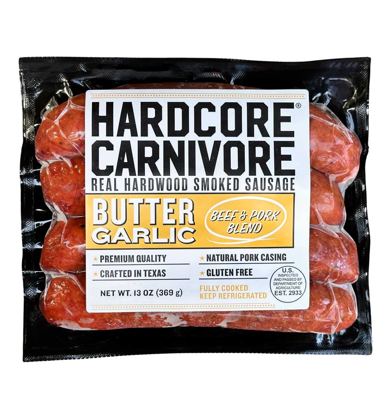 Hardcore Carnivore Smoked Sausage Links - Garlic Butter; image 1 of 2