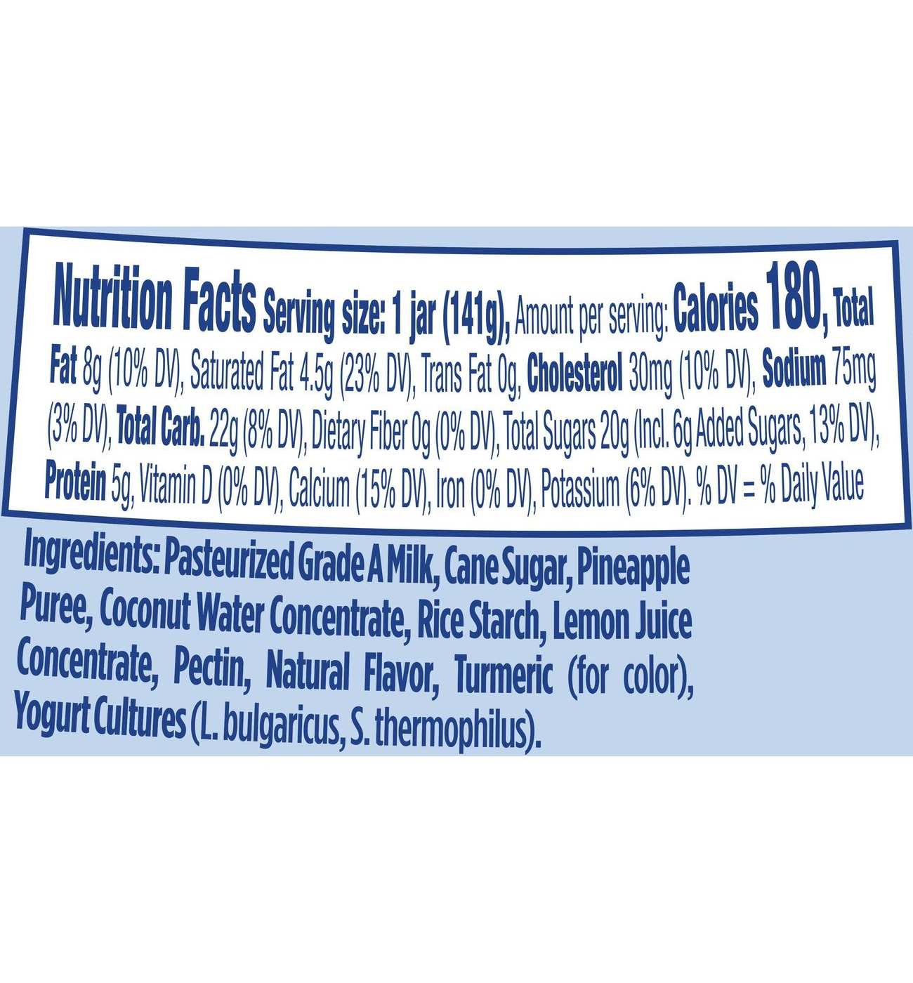 Yoplait Oui Pina Colada Whole Milk French Style Yogurt; image 4 of 5