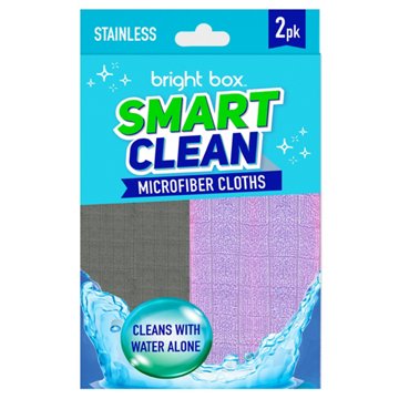 Bright Box Smart Clean Microfiber Cloths - Stainless, 2 pk