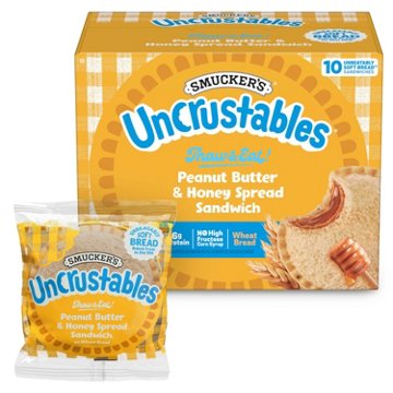 Smucker's Uncrustables Frozen Wheat Bread Sandwiches - Peanut Butter & Honey, 10 ct