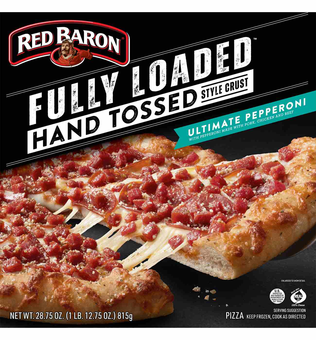 Red Baron Fully Loaded Pepperoni Hand Tossed Crust Frozen Pizza; image 1 of 7