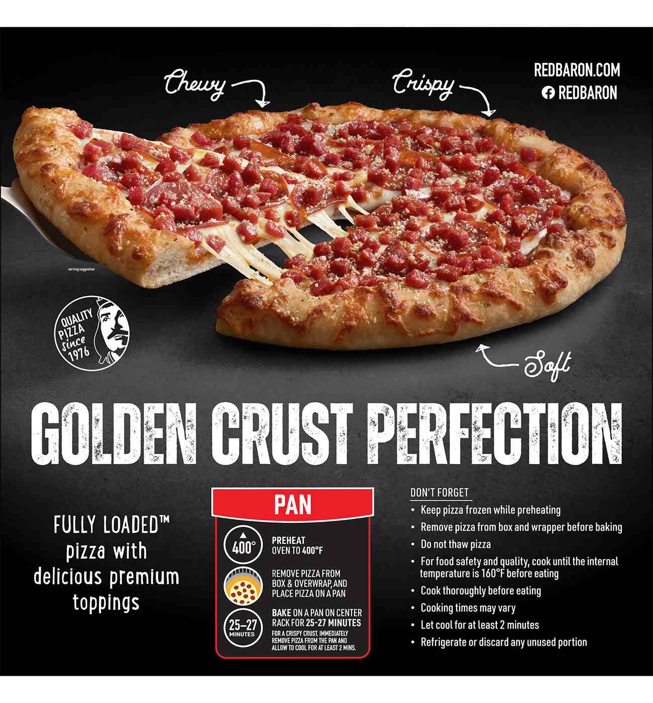 Red Baron Fully Loaded Pepperoni Hand Tossed Crust Frozen Pizza; image 4 of 7