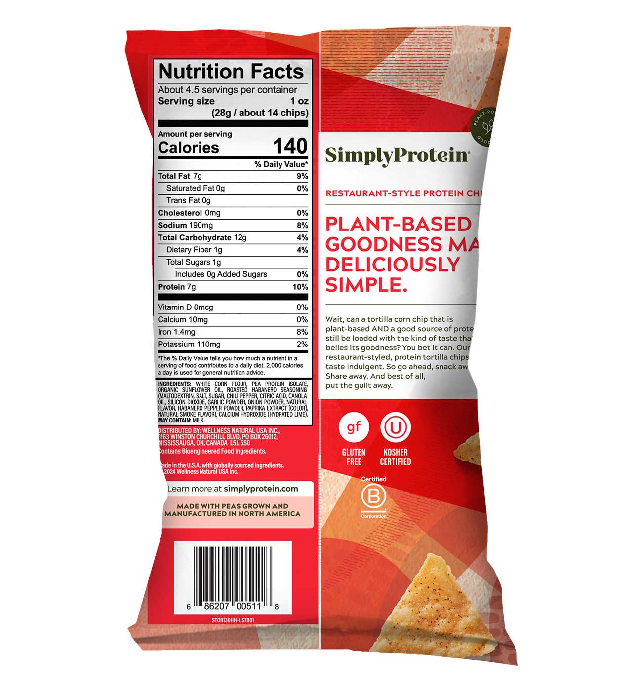 SimplyProtein Restaurant-Style Protein Tortilla Chips Hint of Habanero Flavored; image 2 of 2