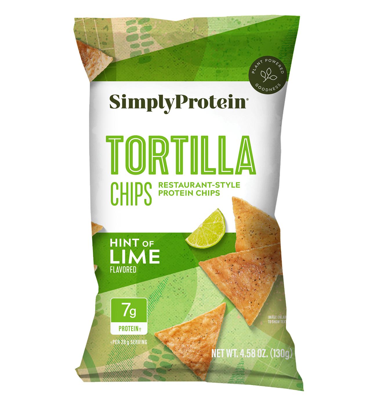 SimplyProtein Restaurant-Style Protein Tortilla Chips Hint of Lime Flavored; image 1 of 2