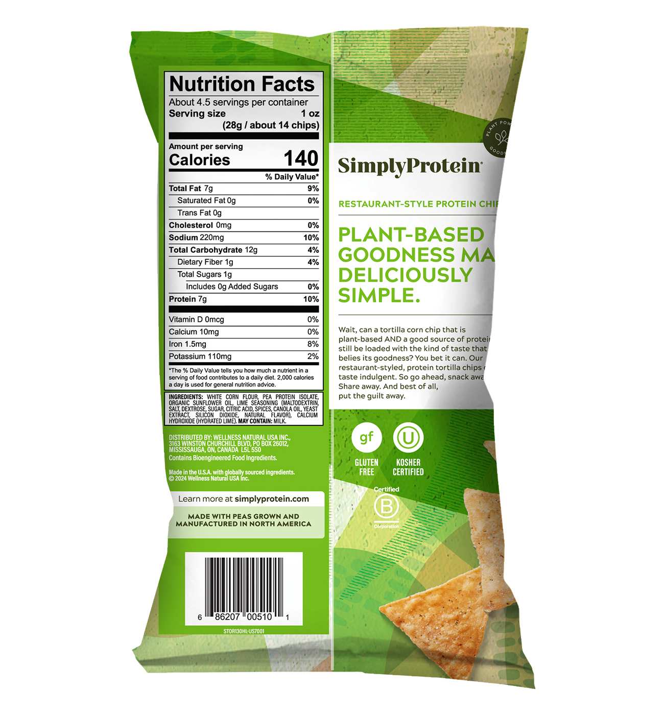 SimplyProtein Restaurant-Style Protein Tortilla Chips Hint of Lime Flavored; image 2 of 2