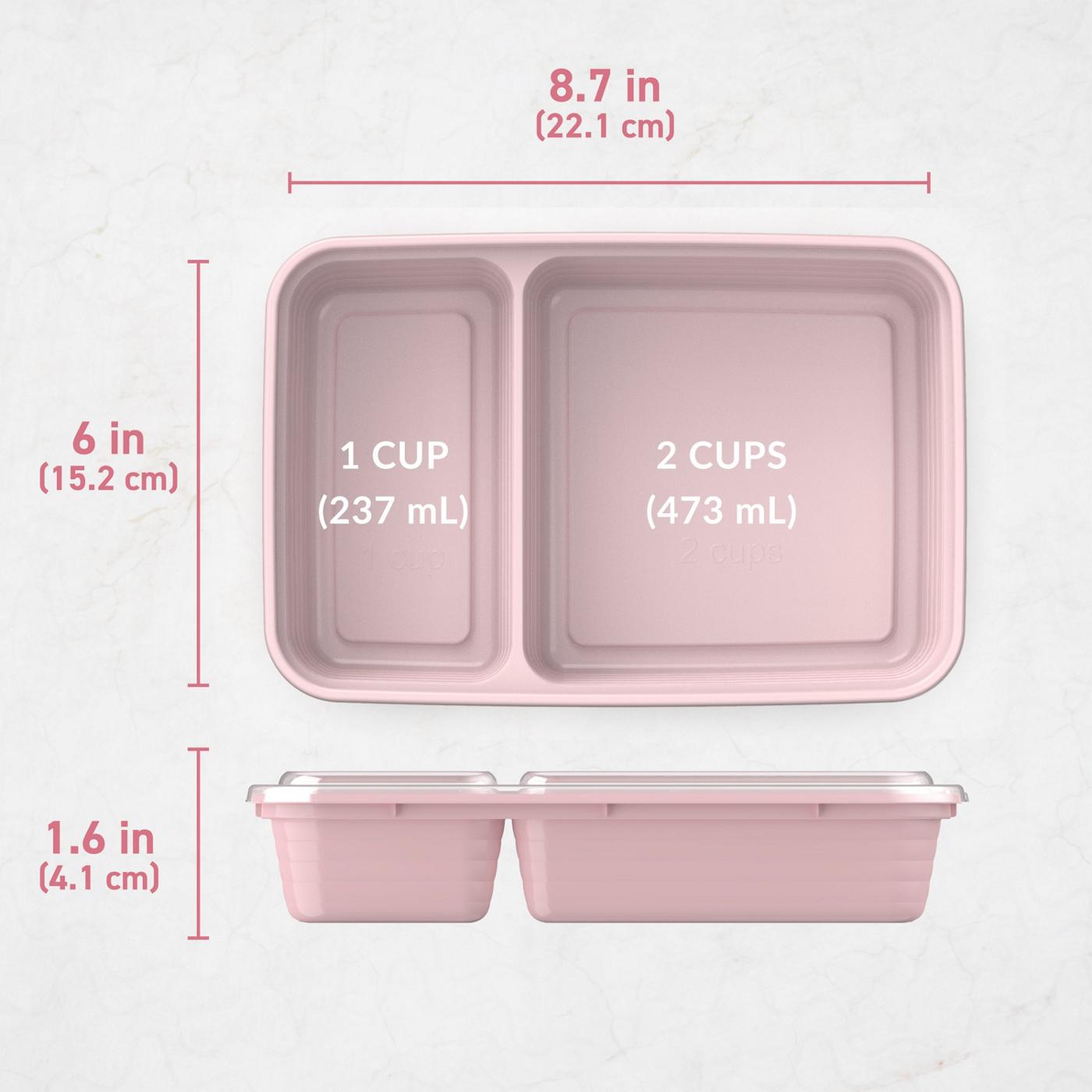 Bentgo Prep 2 Compartment Containers - Blush Pink; image 4 of 8