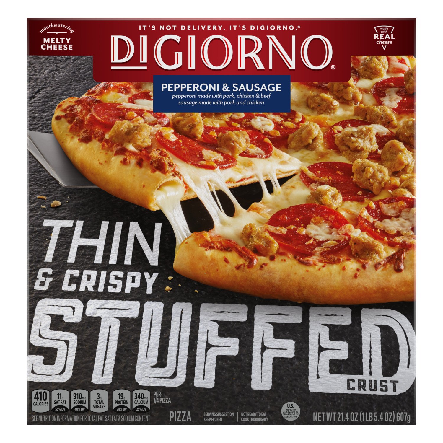 DiGiorno Thin & Crispy Stuffed Crust Pepperoni & Sausage Frozen Pizza ...