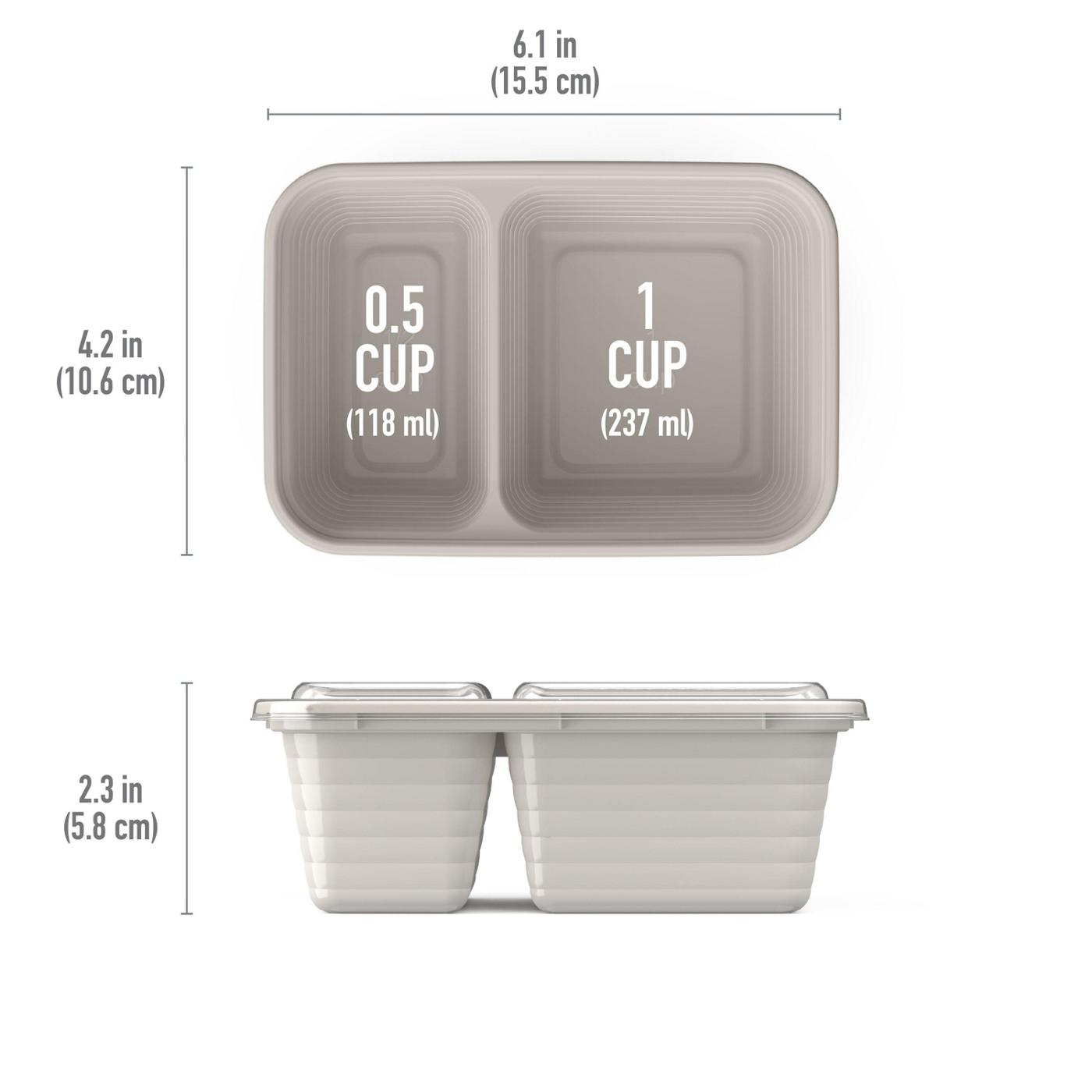 Bento Prep 2 Compartment Snack Container - Clay; image 7 of 8