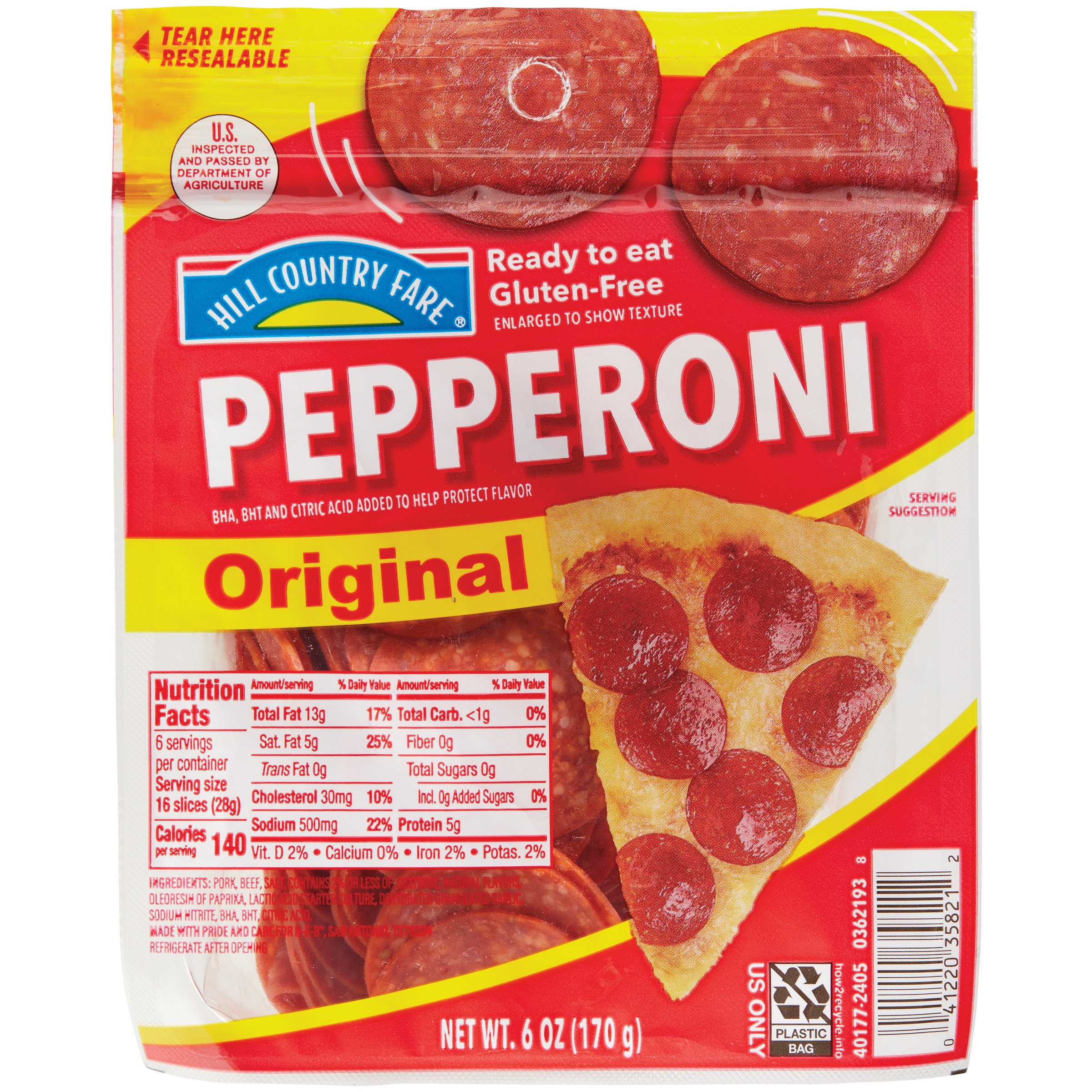 Hill Country Fare Original Pepperoni Slices, 6 oz | Joe V's Smart