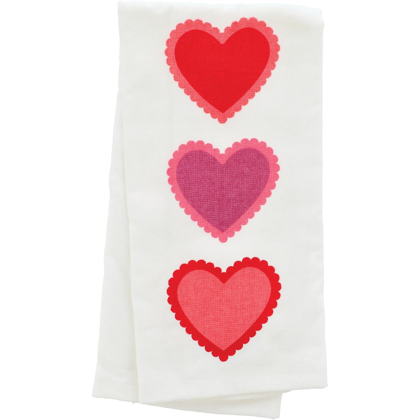 Destination Holiday Valentine's Kitchen Towel - 3 Hearts; image 1 of 2