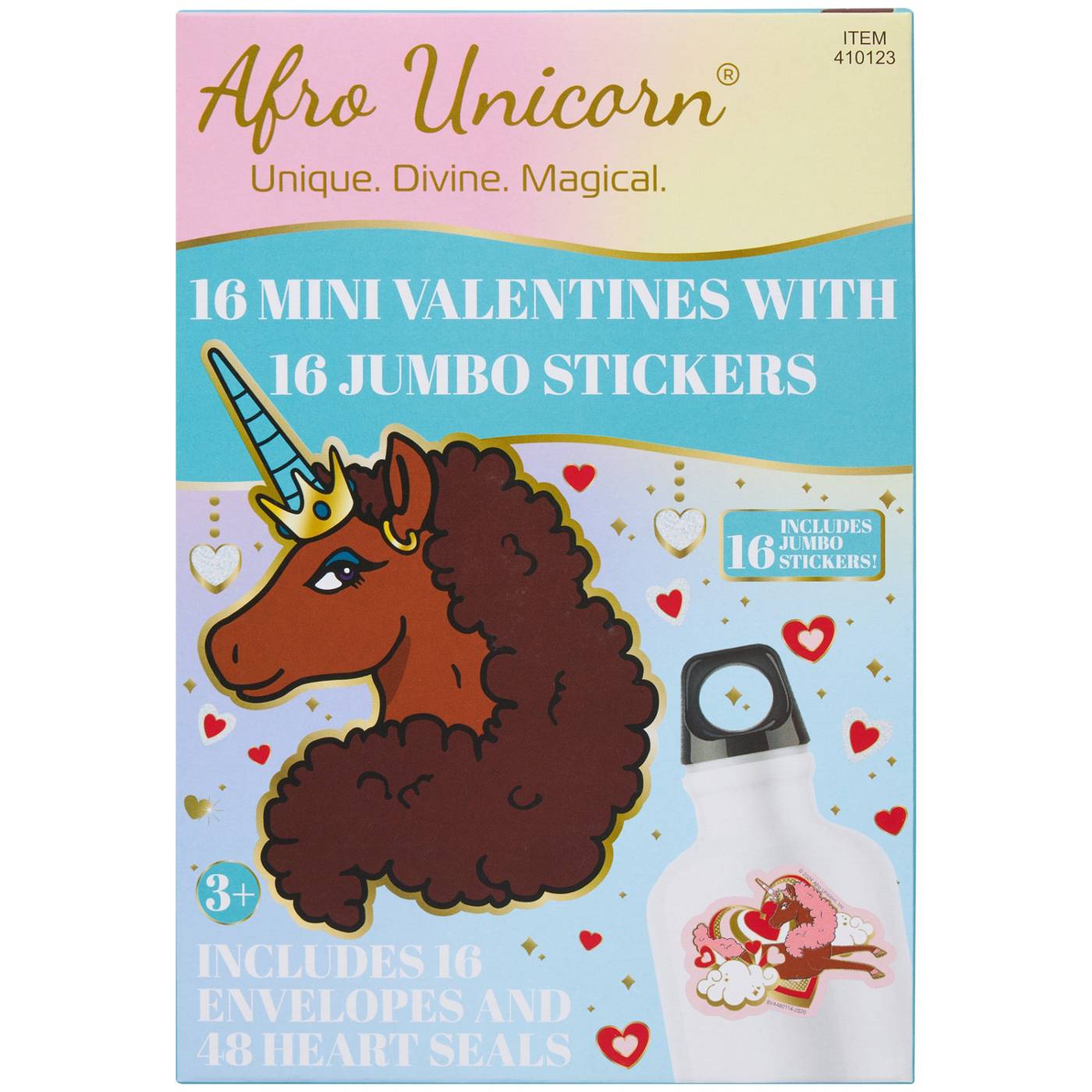 Paper Magic Afro Unicorn Jumbo Sticker Valentine's Exchange Cards; image 1 of 3