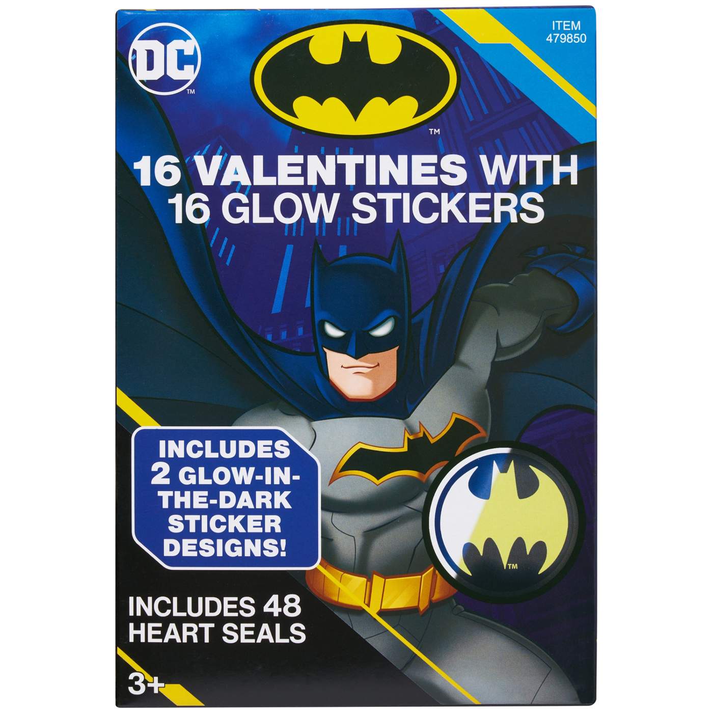 Paper Magic Batman Glow In The Dark Sticker Valentine's Exchange Cards; image 1 of 3