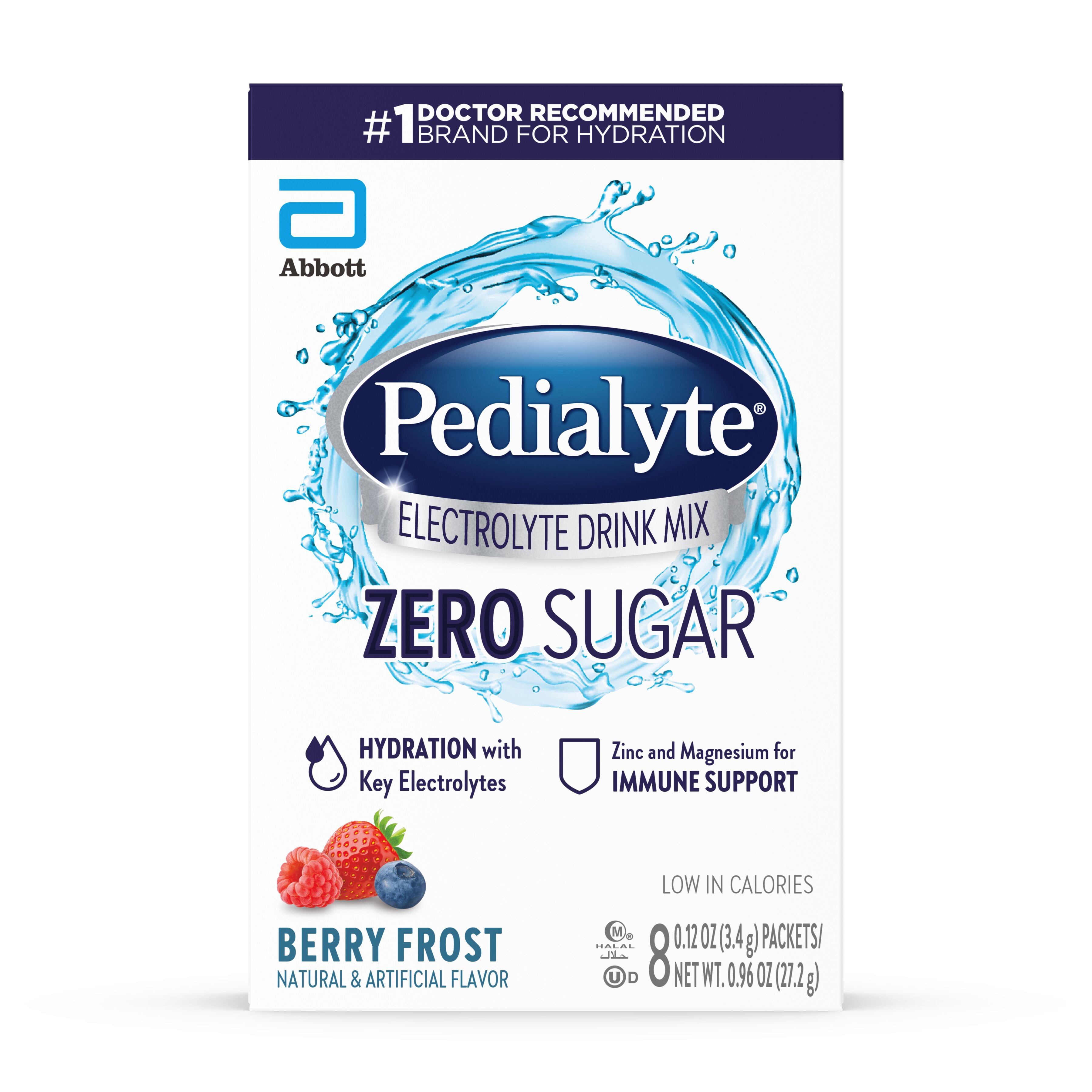 Pedialyte Zero Sugar Electrolyte Drink Mix Berry Frost Shop Mixes