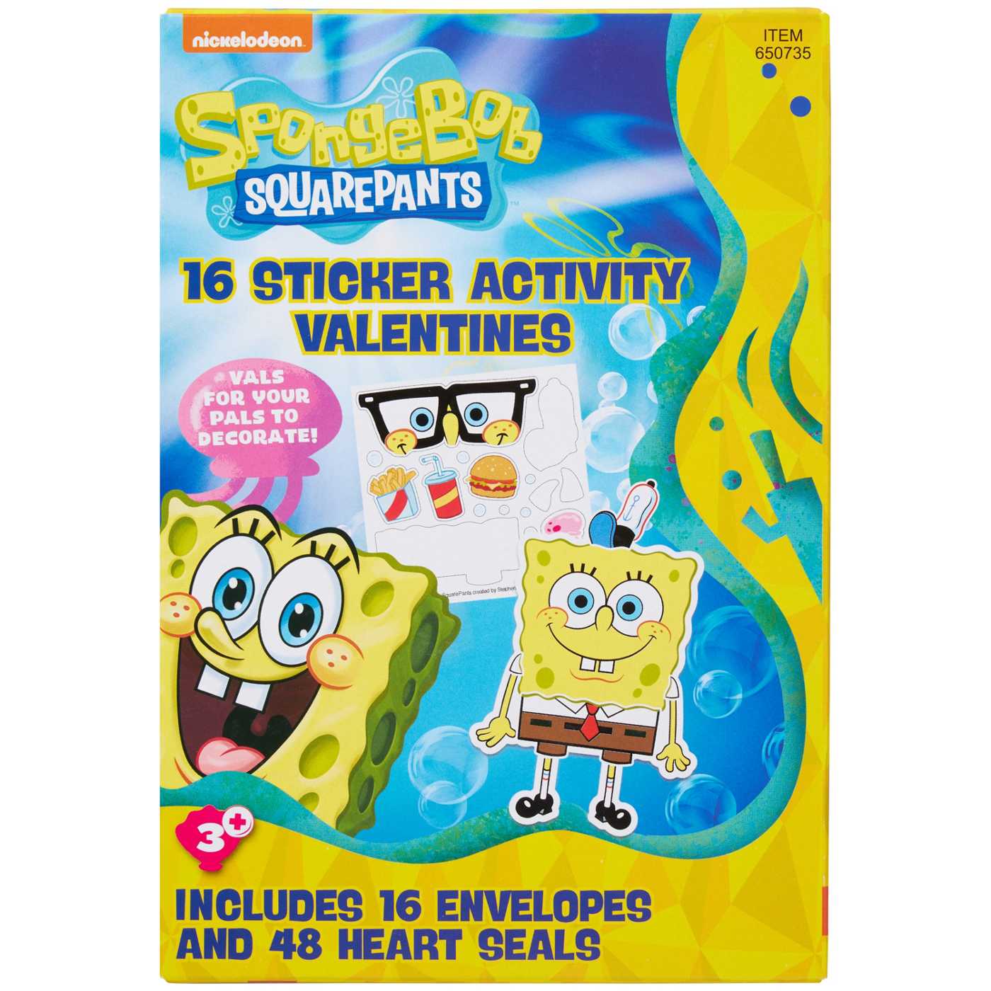 Paper Magic Spongebob Squarepants Sticker Activity Valentine's Exchange Cards; image 1 of 3