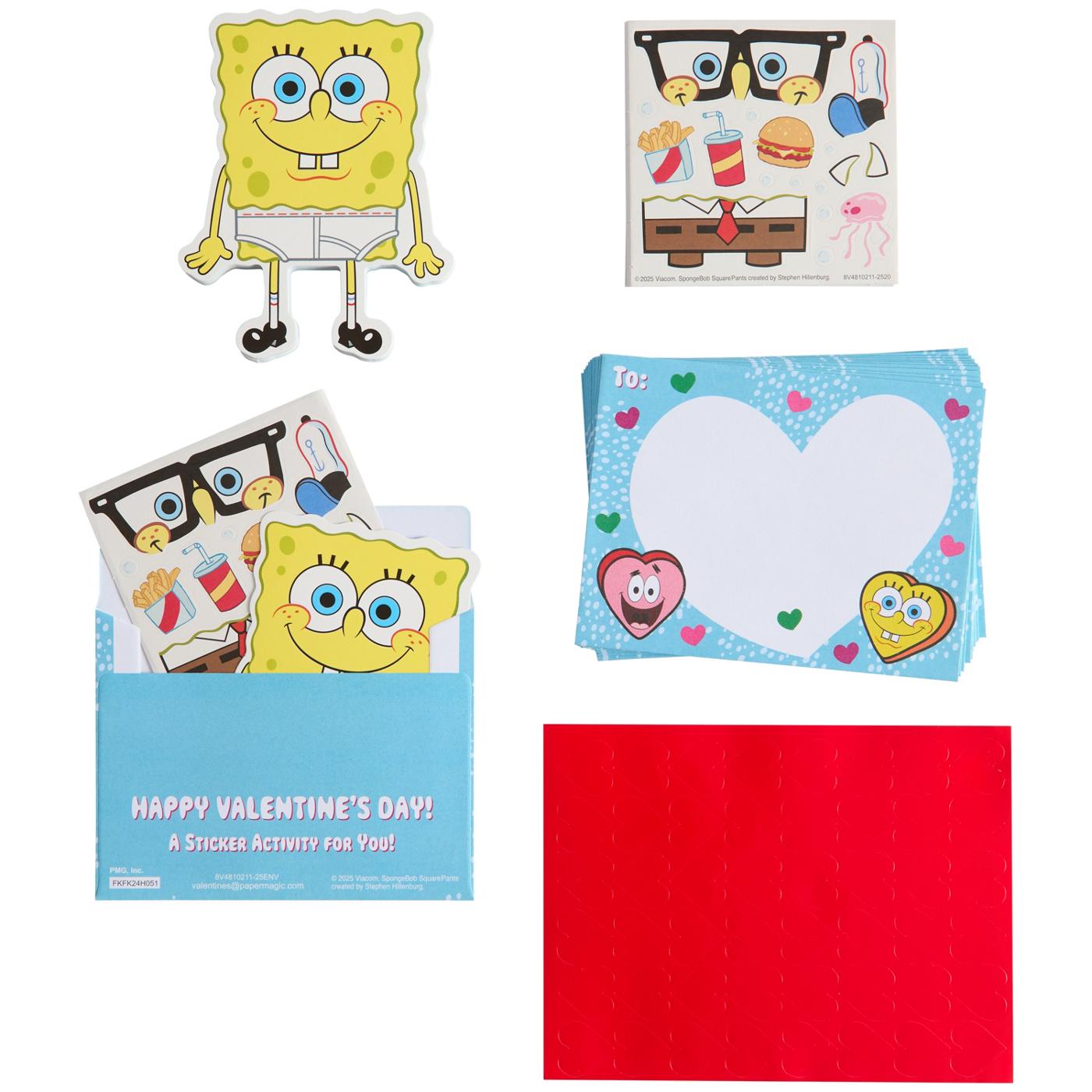 Paper Magic Spongebob Squarepants Sticker Activity Valentine's Exchange Cards; image 3 of 3