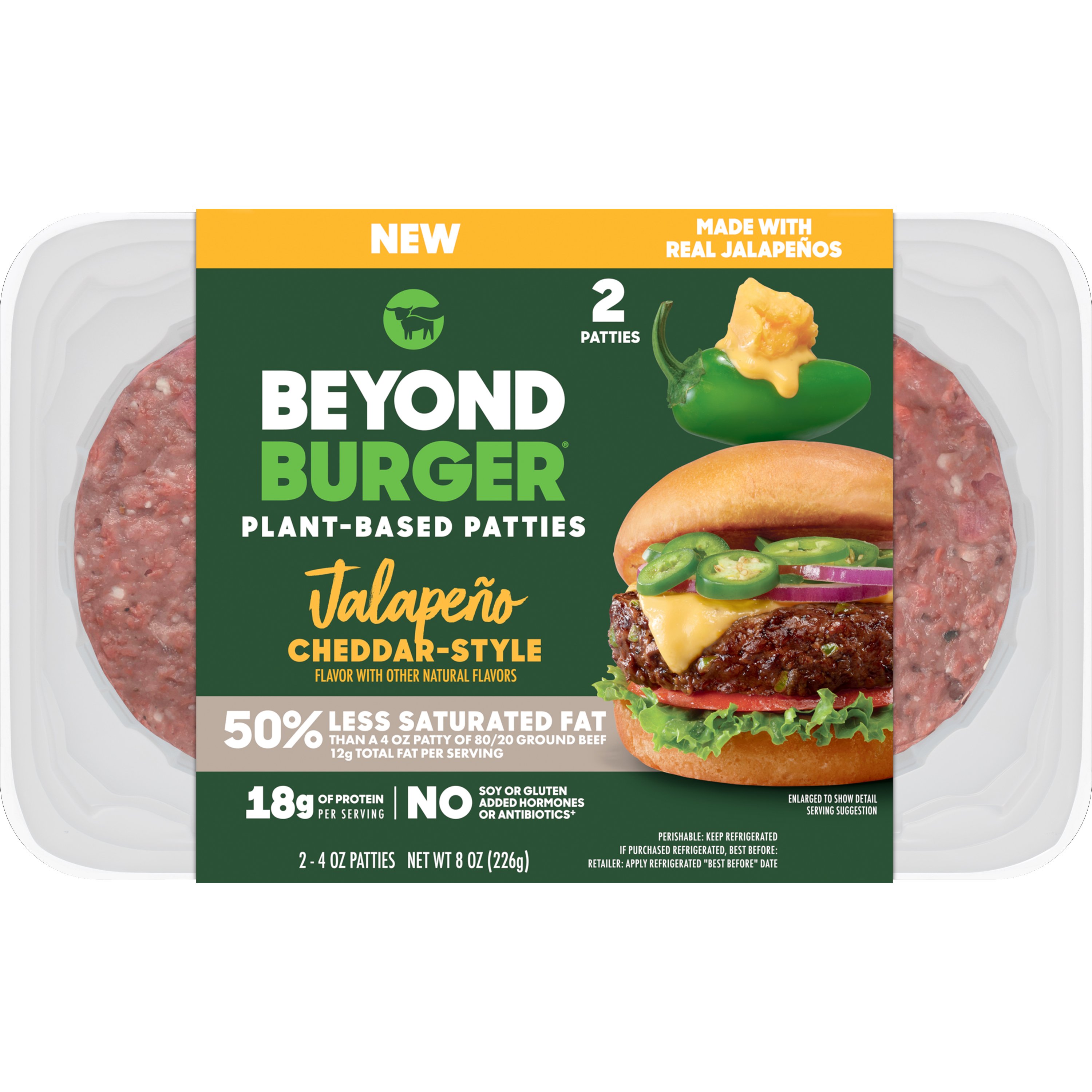 Beyond Meat Beyond Burger Frozen Plant-Based Burger Patties - Jalapeno ...