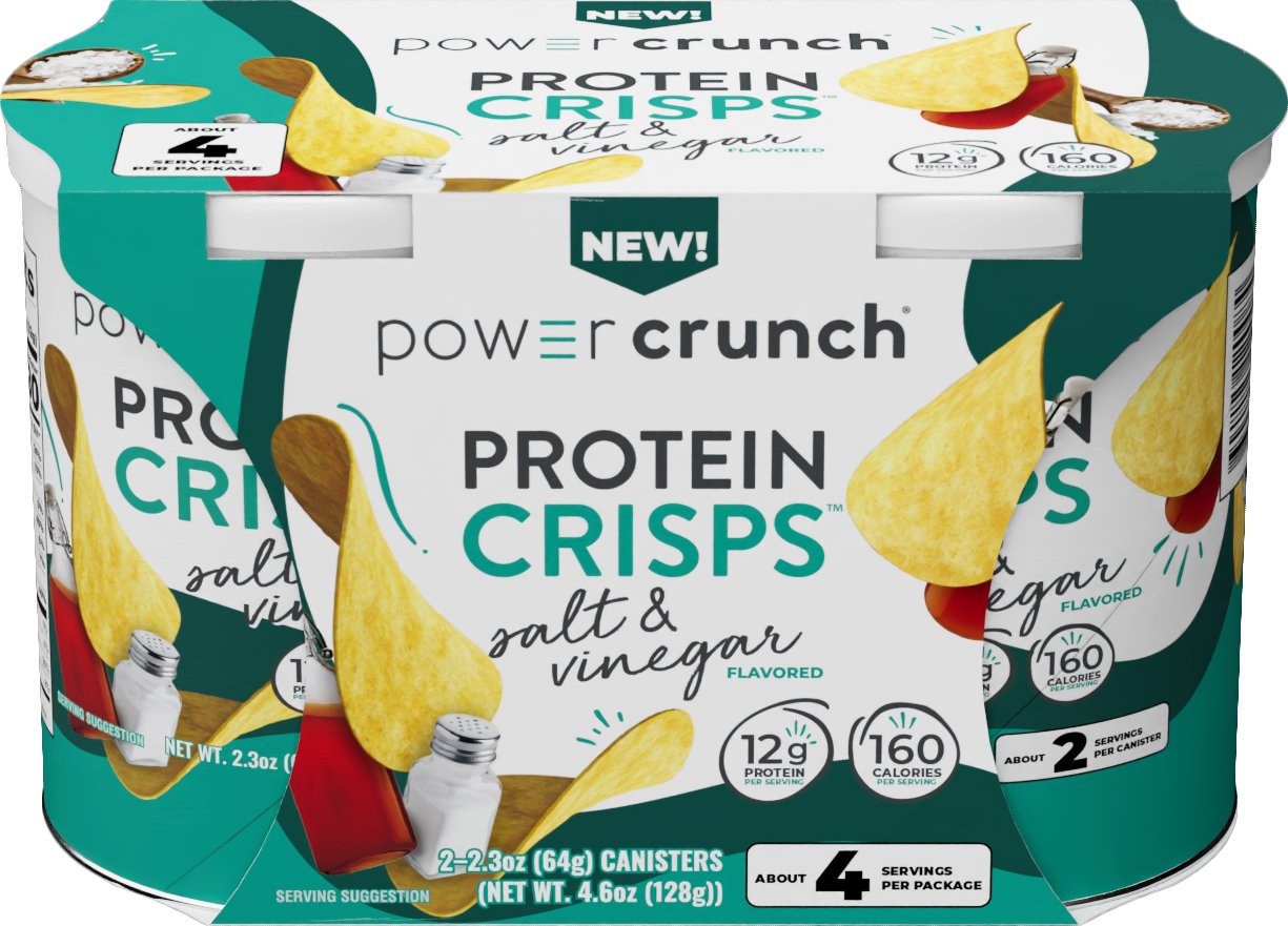 Power Crunch Protein Crisps 2 pk Canisters Salt & Vinegar Shop