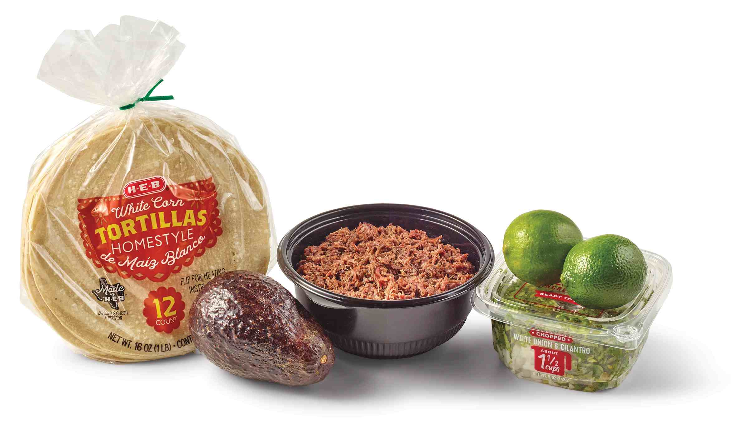 HEB Mi Tienda Beef Cheek Barbacoa Bundle Homestyle White Corn