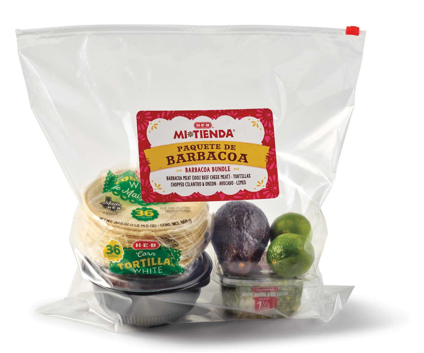 HEB Mi Tienda Beef Cheeck Barbacoa Bundle White Corn Tortillas