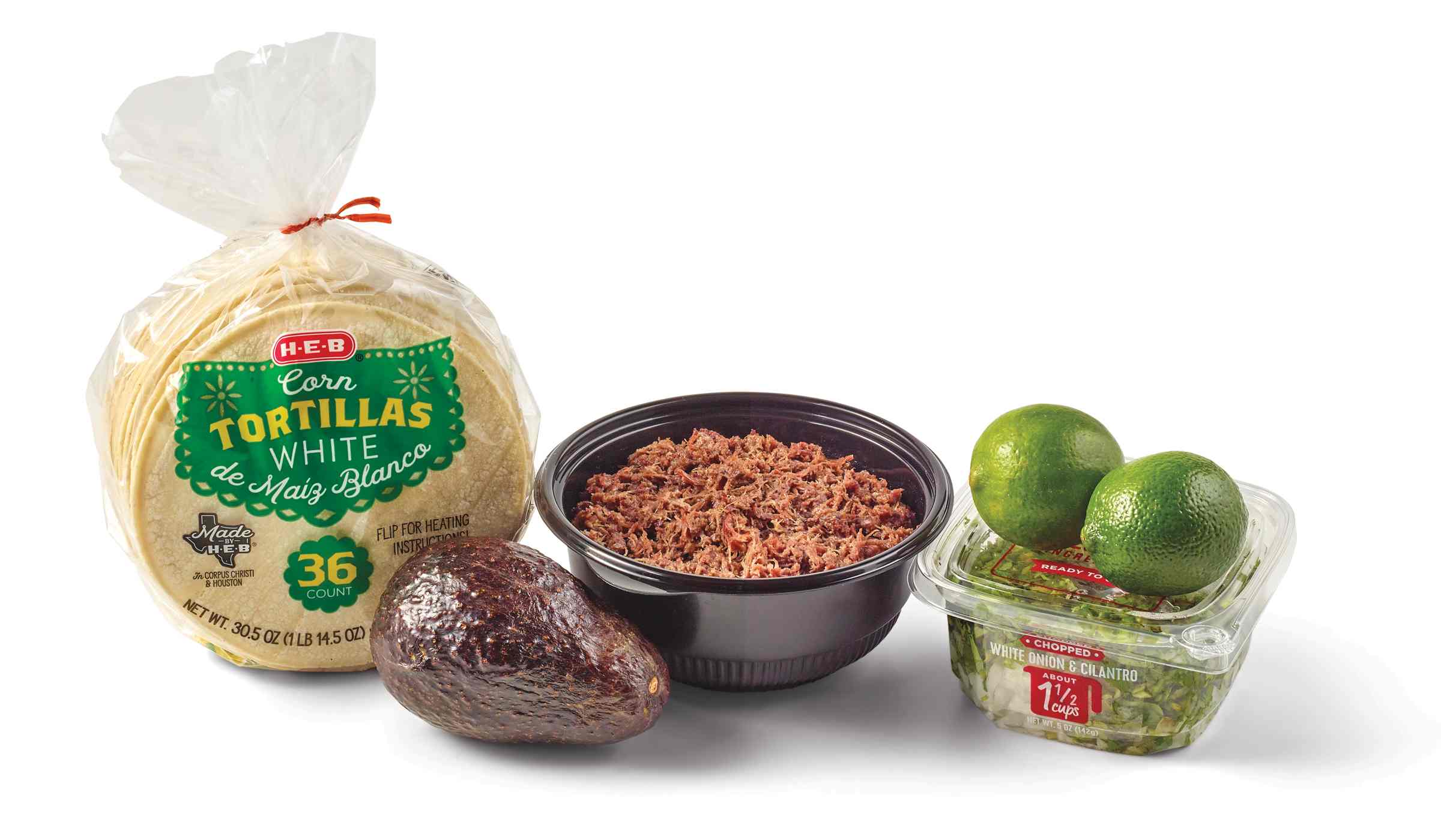 H-E-B Mi Tienda Beef Cheeck Barbacoa Bundle - White Corn Tortillas (Sold Cold); image 3 of 3