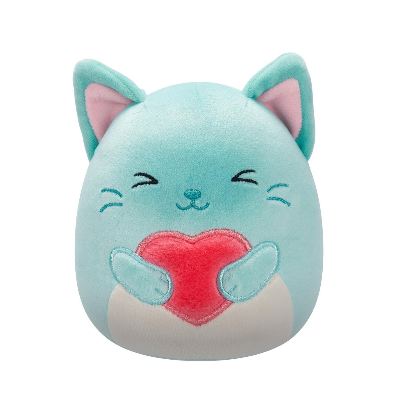 Squishmallows Teal Cat Valentine's Plush; image 1 of 4