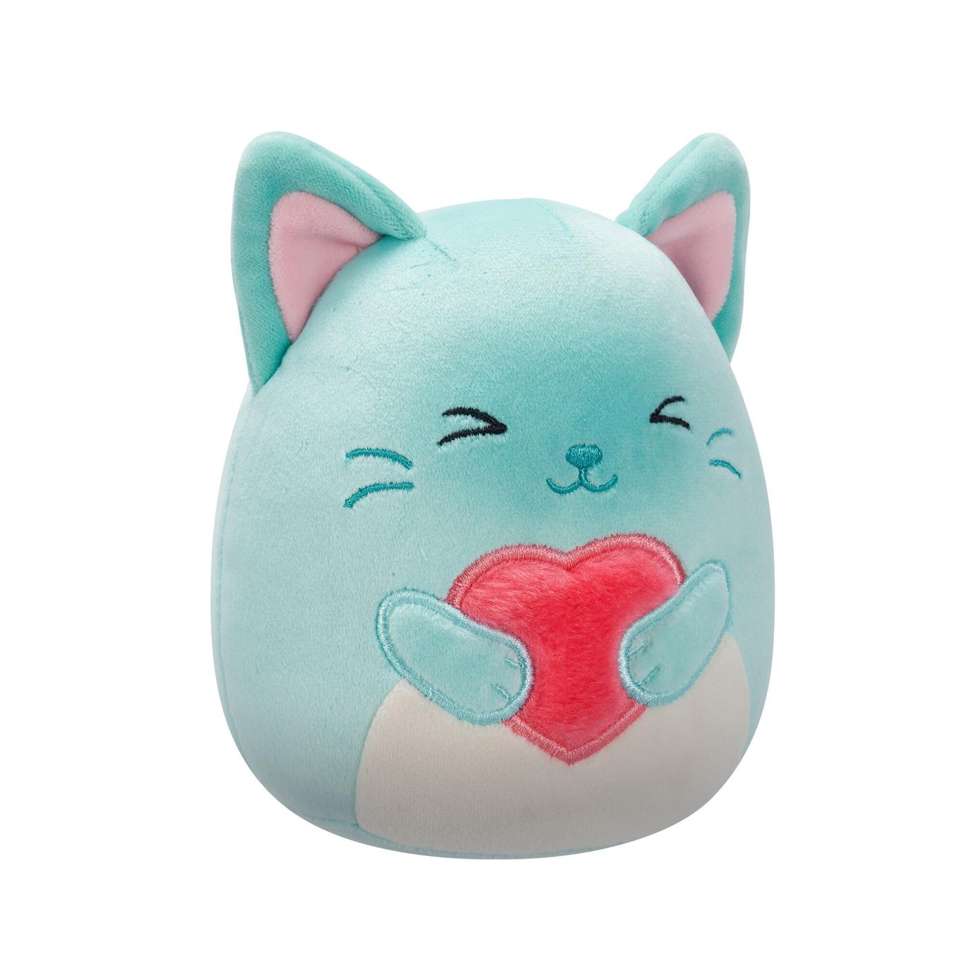 Squishmallows Teal Cat Valentine's Plush; image 3 of 4