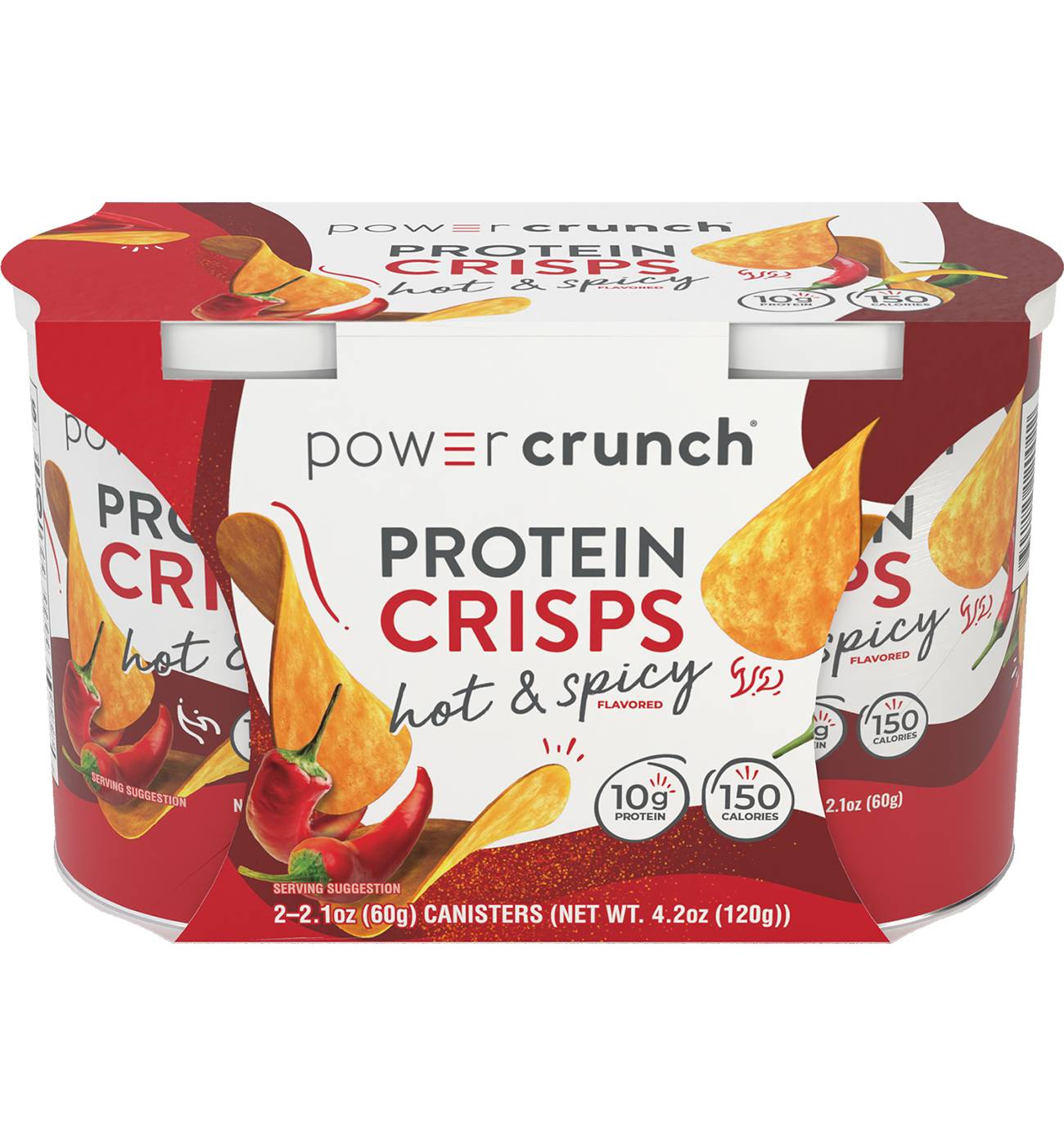 Power Crunch Protein Crisps 2 pk Canisters - Hot & Spicy; image 1 of 4