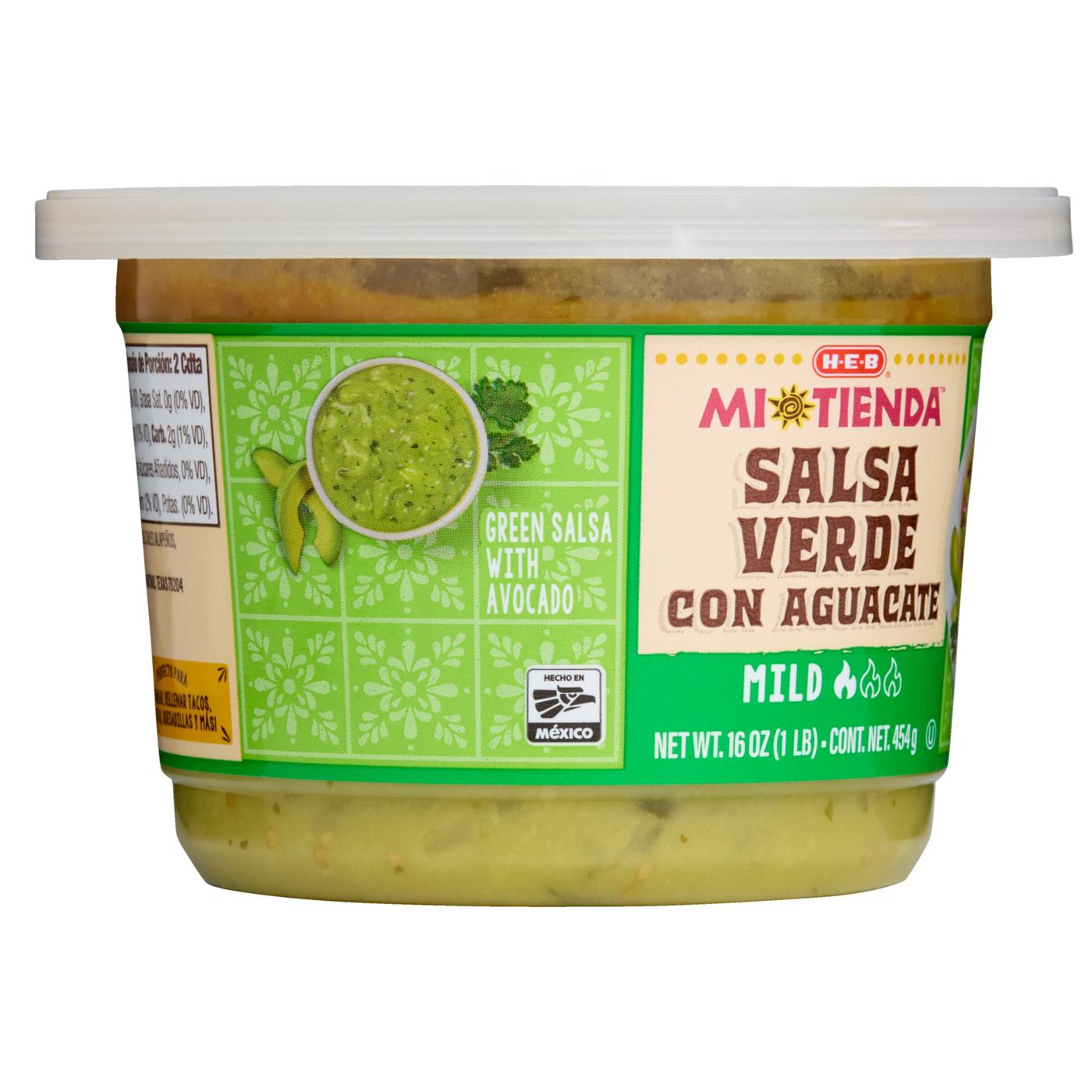 H-E-B Mi Tienda Salsa Verde con Aguacate - Mild; image 3 of 5