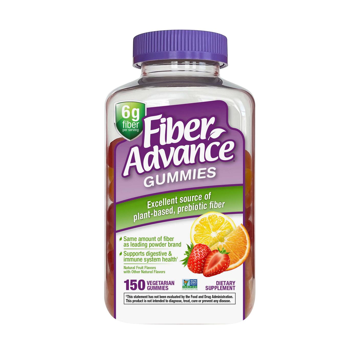 Fiber Advance Vegetarian Prebiotic Fiber Gummies; image 1 of 4