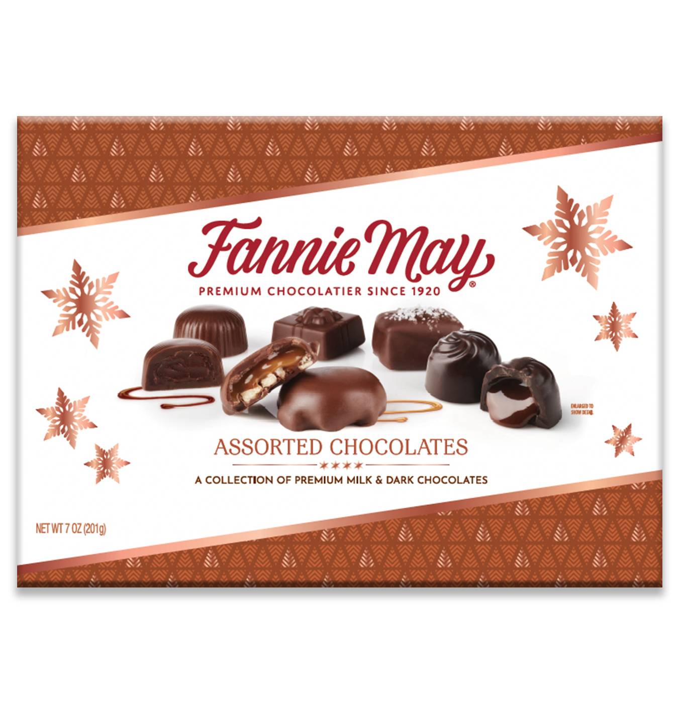 Fannie May Assorted Milk & Dark Chocolates Christmas Gift Box; image 1 of 2