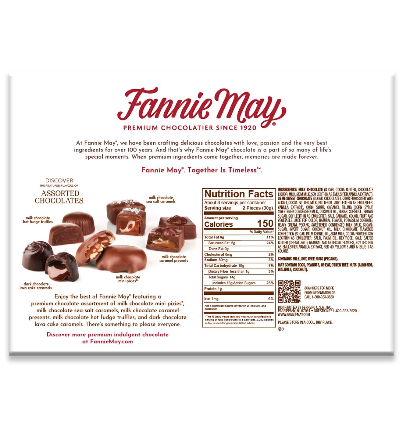 Fannie May Assorted Milk & Dark Chocolates Christmas Gift Box; image 2 of 2