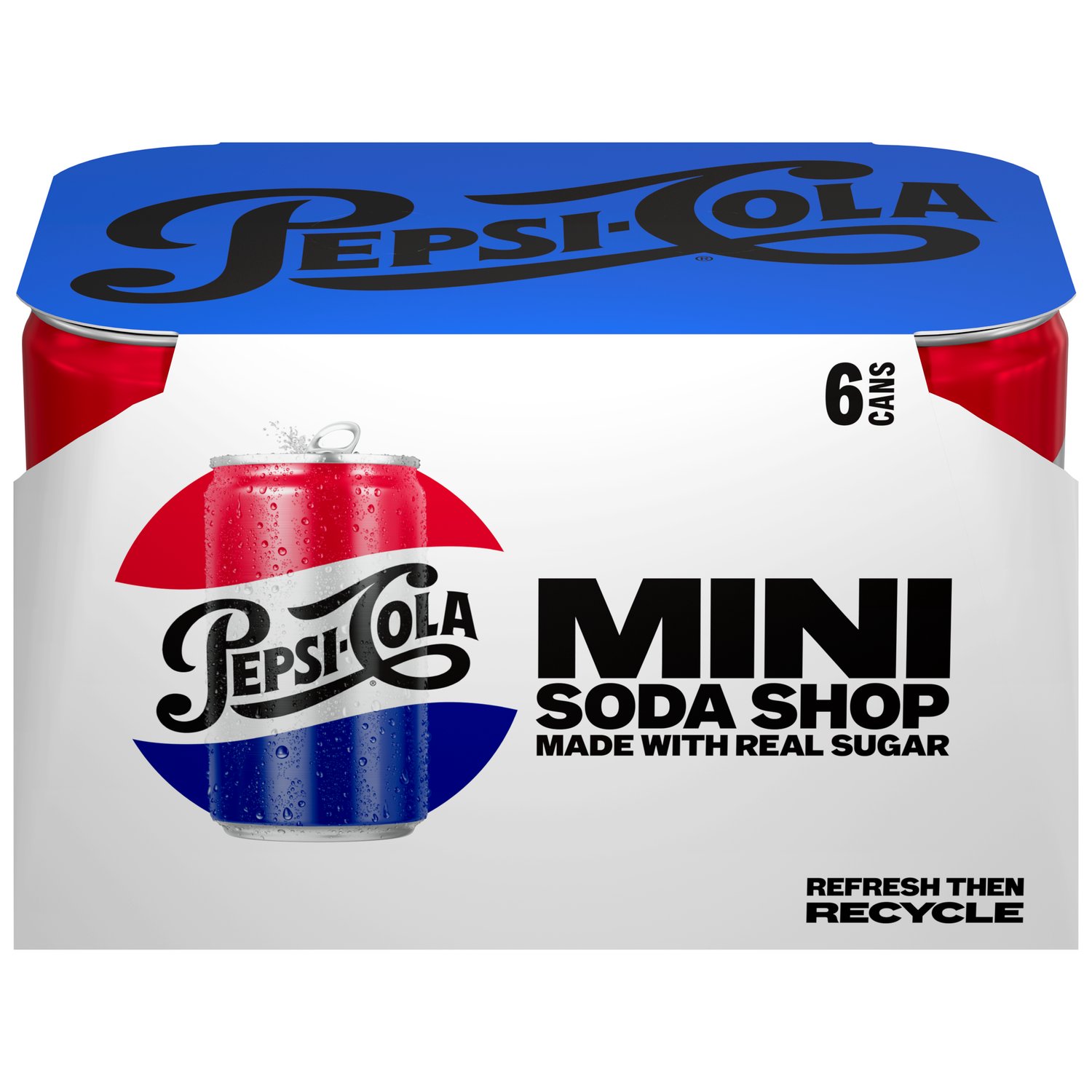 Pepsi Cola Real Sugar Mini 6 pk Cans - Shop Soda at H-E-B