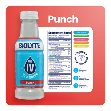 Biolyte Hydration Drink - Punch, 16 oz