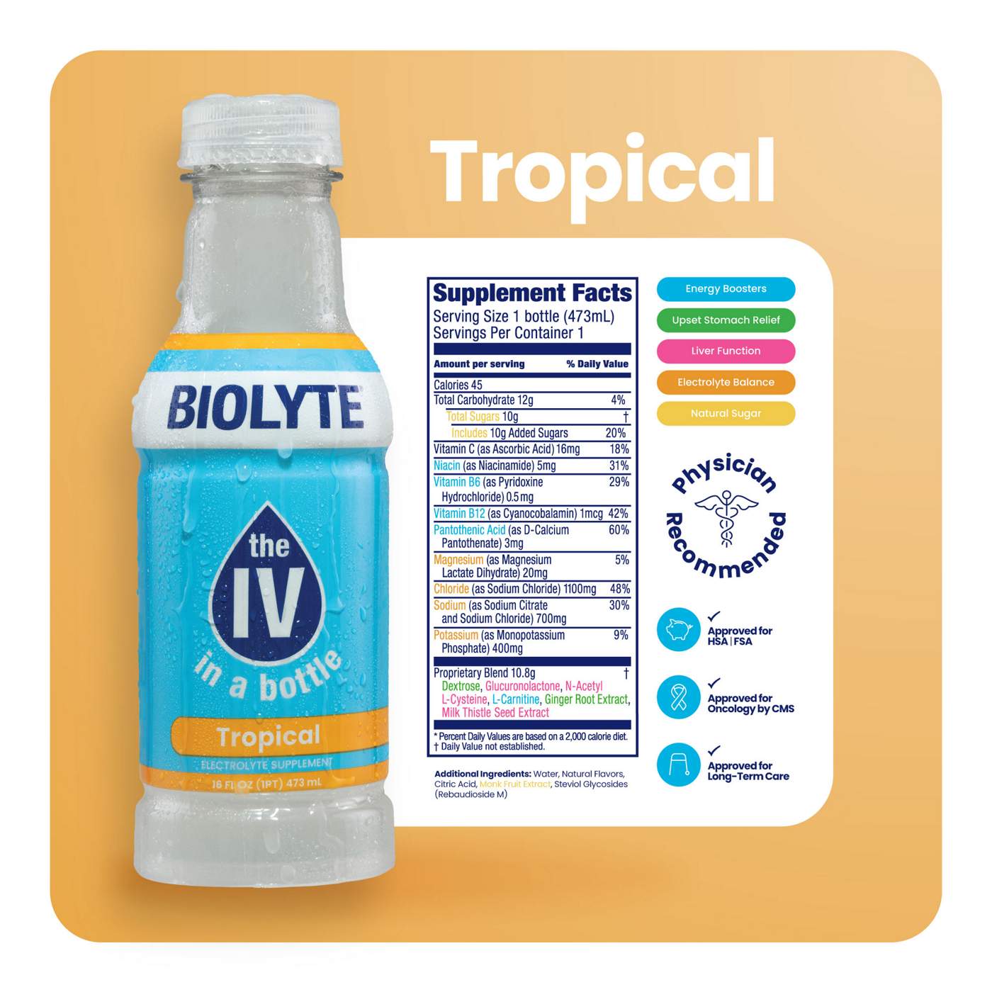 Biolyte Hydration Drink - Tropical; image 2 of 2